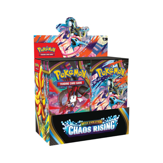 Mega Evolution Chaos Rising Booster Box Pokémon TCG sealed display met booster packs