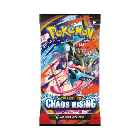 Mega Evolution Chaos Rising Booster Pack Pokémon TCG sealed booster pack artwork
