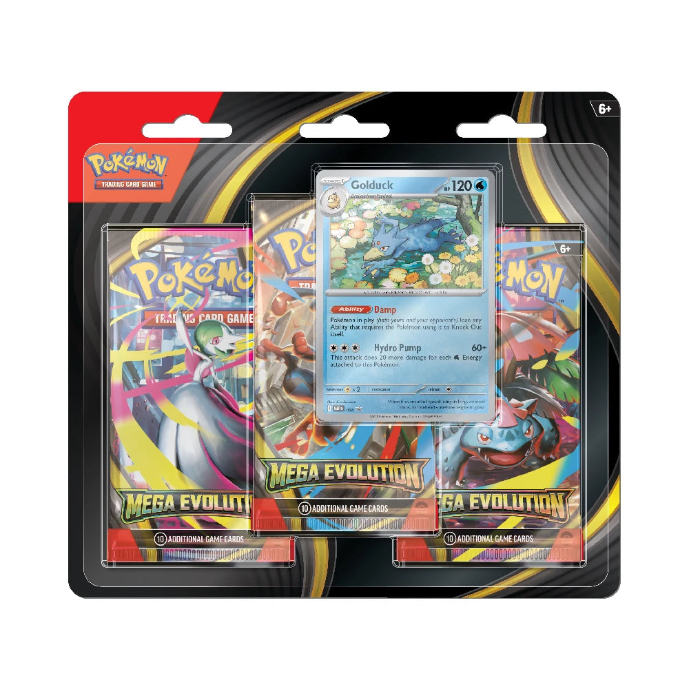 Pokémon TCG Mega Evolution Golduck 3-Pack Blister – Engels