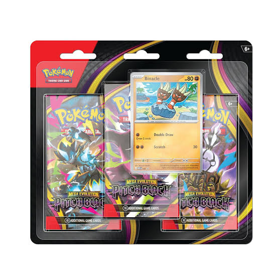 Pokémon Mega Evolution Pitch Black Triple Booster Blister Binacle