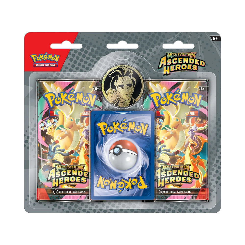 Mega Evolution Ascended Heroes Larry's Komala 2-Pack Blister Pokémon TCG met 2 booster packs, promo kaart en coin