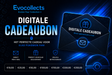 Evocollects digitale cadeaubon voor Pokémon kaarten, direct geleverd per e-mail in bedragen van €10 tot €250.