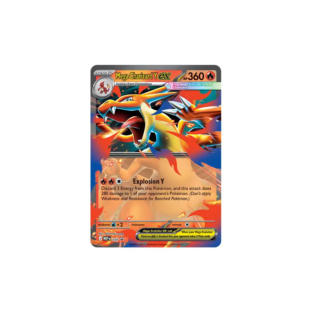Pokémon TCG Mega Charizard Y EX promo kaart uit Mega Charizard ex Tin met Explosion Y aanval