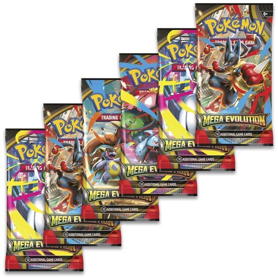 Pokémon TCG: Mega Evolution Booster Bundle – Set van 6 losse Mega Evolution boosterpacks | Evocollects