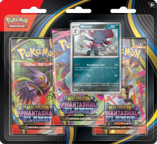 Pokémon TCG: Phantasmal Flames 3-Pack Blister met Weavile promo – Engels | Evocollects