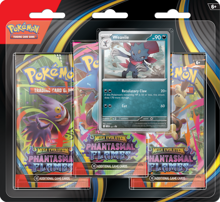 Pokémon TCG: Phantasmal Flames 3-Pack Blister met Weavile promo – Engels | Evocollects
