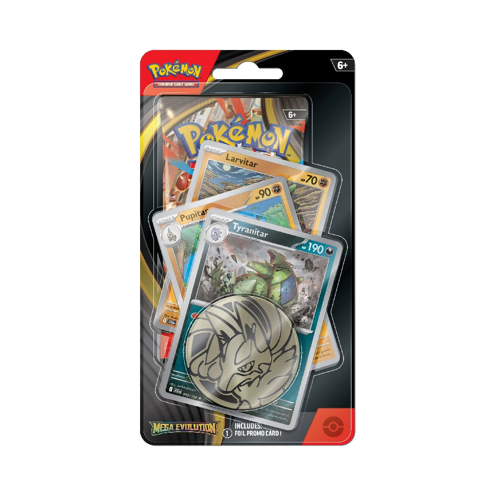 Pokémon TCG Mega Evolution Tyranitar 1-Pack Premium Checklane Blister – Engels