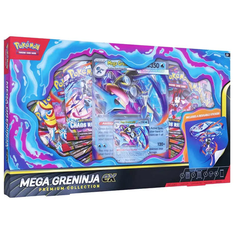 Pokémon Mega Greninja ex Premium Collection Box met promo kaart, oversized kaart, sticker en 8 booster packs